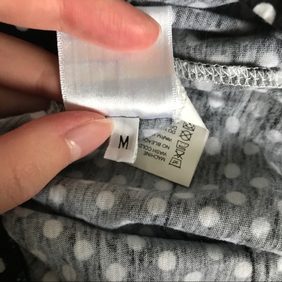 Black and White Polkadot High Waisted Midi Skirt - Picture 3 of 3